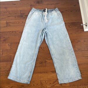 GAP Maternity Denim Light Blue Drawstring Pants